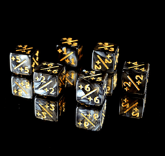Positive 6 Piece Counter Dice Set - Smoke for MTG